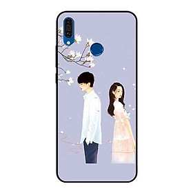 Ốp Lưng in cho Huawei Y9 2019 Mẫu Cặp Đôi Nền Tím - Hàng Chính Hãng