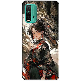 Ốp lưng Redmi 9T - 13C - 13 4G - Redmi Note 13 4G - Note 13 Pro 4G - Note 13 Pro 5G - Cô Gái Và Rồng Đen - Hàng Chính Hãng