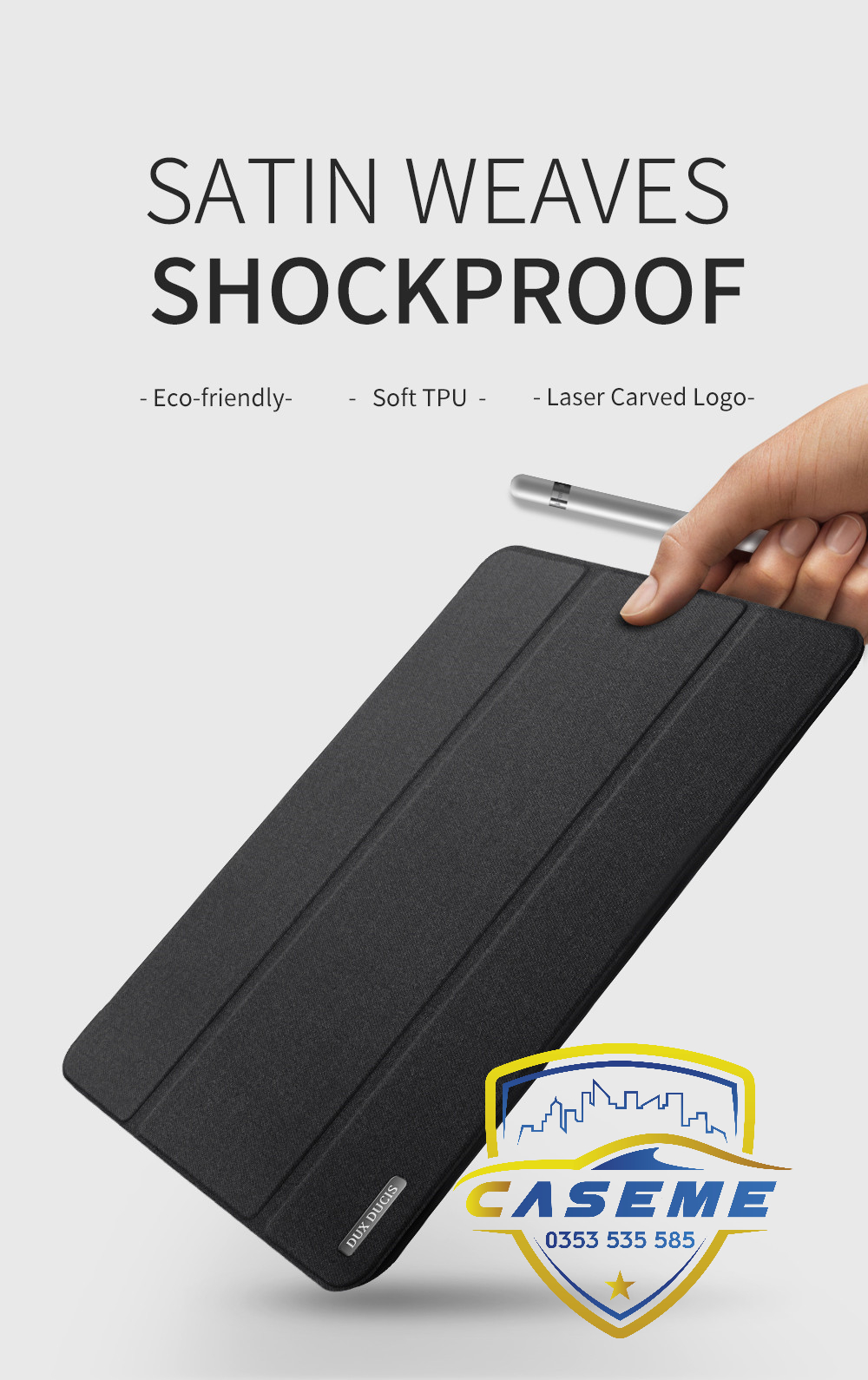 Bao da dành cho iPad iPad 9.7 (2017/2018) Gen 5/ Gen 6, iPad Air, iPad Air 2 hiệu Dux Ducis Domo có khe để bút, bảo vệ camera, chống sốc, cao cấp - Hàng nhập khẩu.