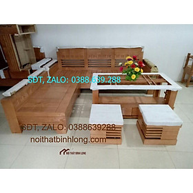 Bộ bàn ghế góc Như Ý gỗ xoan đào