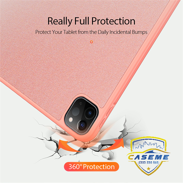 Bao da dành cho iPad 12.9 inch 2018/2020/2021/2022 hiệu Dux Ducis Domo có khay để bút, bảo vệ camera, chống sốc, cao cấp - Hàng nhập khẩu.