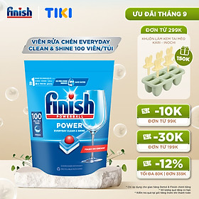 Viên Rửa Chén Bát Hương Chanh Finish Powerball Power All In 1 Max - Túi 100 viên siêu tiết kiệm