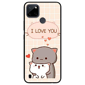 Ốp lưng dành cho Realme C21Y - C25Y mẫu Hai Chú Mèo Ôm I Love U