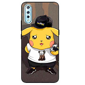 Ốp lưng in cho Vivo S1 Mẫu Pika Nón Đen