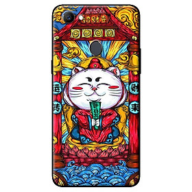 Ốp in cho Oppo F7 Mèo May Mắn Trắng - Hàng chính hãng