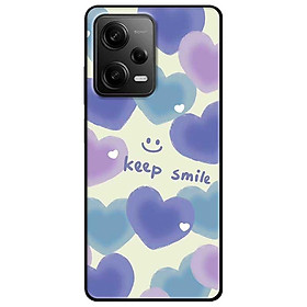 Ốp lưng cho Xiaomi Redmi 12 4G - Redmi Note 12 4G - Redmi Note 12 Pro 4G - 12 Pro 5G - Keep Smile Tím Xanh - Hàng Chính Hãng