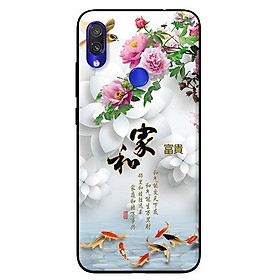 Ốp lưng in cho Xiaomi Redmi Note 7 mẫu Chim Cá Nền Hoa Trắng - Hàng chính hãng