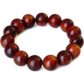 Vòng Tay Gỗ Sưa Dây 14mm - Màu Tự Nhiên