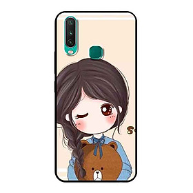 Ốp Lưng in cho Vivo Y12 Mẫu Nàng Ôm Gấu - Hàng Chính Hãng