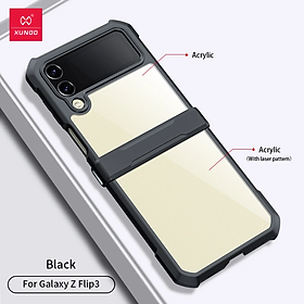 Ốp lưng cho Samsung Galaxy Z Flip 3 (Flip 3), Z Flip 4 (Flip 4), Z Flip 5 (Flip 5) hiệu XUNDD trong viền màu chống ố, chống sốc cao cấp - Hàng nhập khẩu