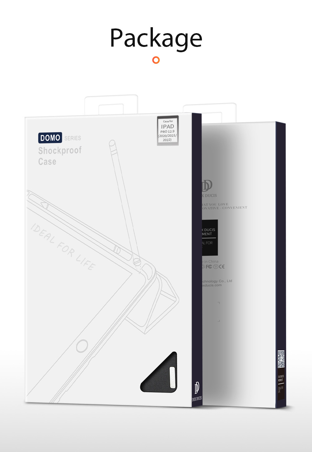 Bao da dành cho iPad 12.9 inch 2018/2020/2021/2022 hiệu Dux Ducis Domo có khay để bút, bảo vệ camera, chống sốc, cao cấp - Hàng nhập khẩu.