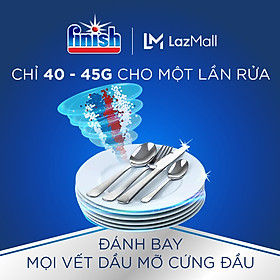 Bột Rửa Chén Bát Hương Chanh Finish Classic Power Powder Lemon Sparkle chai 1 kg