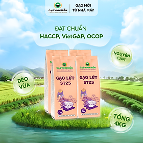 [TIẾT KIỆM] Combo 4 túi Gạo Lứt Thơm ST25 Vinh Hiển - Tiết kiệm, nguyên cám, dẻo mềm