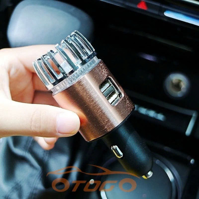 Máy Tạo Ion Âm Lọc Không Khí Cho Xe Ô Tô Tích Hợp Hai Cổng Sạc USB – Lọc Bụi, Khử Mùi Hôi Hiệu Quả