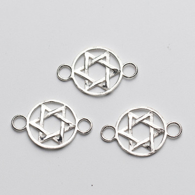 Combo 3 cái charm bạc khóa liên kết vòng tay, dây chuỗi hình sao 6 cánh - Ngọc Quý Gemstones