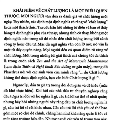 Đầu Tư Chất Lượng - Sở Hữu Những Công Ty Tốt Nhất Trong Dài Hạn