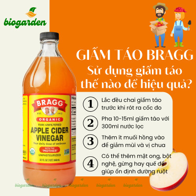 Giấm táo hữu cơ Organic Bragg 946ml (2 chai)