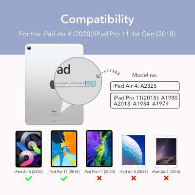 Bao da dành cho iPad Air 4 10.9inch 2020 ESR Rebound Magnetic Slim Case - Hàng Nhập Khẩu