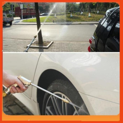 Bộ dây vòi xịt nước rửa xe, tưới cây . tăng áp 3 lần, loại 15m 206701-2 đầu đồng, cút đồng