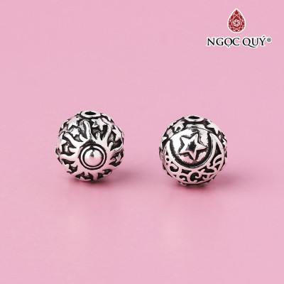 Charm tròn xỏ ngang họa tiết mặt trời ngôi sao - Ngọc Quý Gemstones