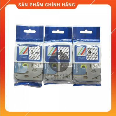 Nhãn In Brother Tz2-121 [Combo 5 hộp] Đen nền trong 9mm x 8m - Hàng nhập khẩu