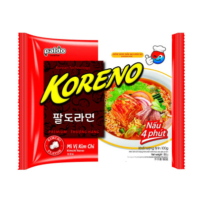 Thùng 24 Gói Mì vị Kim Chi Koreno 100g