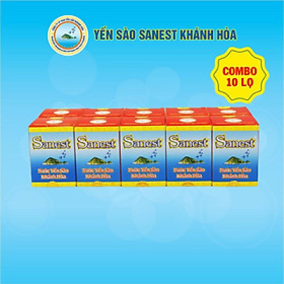 [Combo 10 lọ] Nước Yến sào Khánh Hòa Sanest đóng lọ 70ml-21%