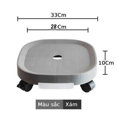 Đế Kê Chậu Cây- Kệ Lót Chậu Cây Có Bánh Xe Dễ Dàng Di Chuyển Và Khay Hứng Nước 1.5L Tiện Lợi - Chịu Lực 80kg