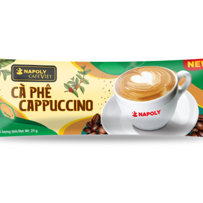 COMBO 3 Túi Lớn Cà Phê Socola Sữa Đá Napoly Coffee - Cafe Hoà Tan Cappuccino - Từ Arabica & Robusta Hạt SẠCH (18 gói x 29g)