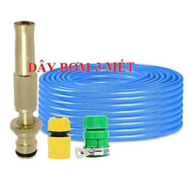 ️Evoucher Bộ dây vòi xịt nước rửa xe, tưới cây ,tăng áp 3 lần,loại 3m,5m 206587 cút sập,nối nhựa vàng+ móc khoá
