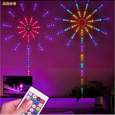 BỘ ĐÈN LED TRANG TRÍ SÁNG HÌNH PHAO HOA DÁN TƯỜNG HIỆU ỨNG MÀU SẮC CỰC ĐẸP