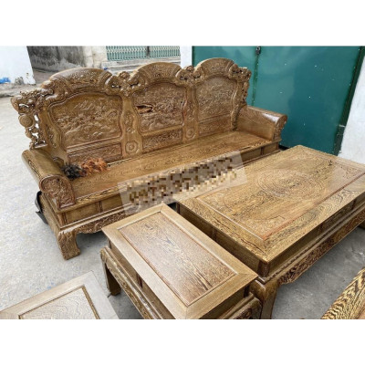 Bộ Bàn Ghế Khổng Minh Gia Cát Lượng Gỗ Mun Đuôi Công