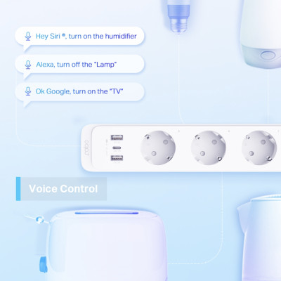 Ổ cắm Wifi thông minh TP-Link Tapo P300 - Hẹn giờ, điều khiển từ xa, 3 ổ cắm độc lập, cổng sạc nhanh 18W, tương thích Homekit - Hàng chính hãng