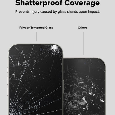 [Combo 2] Dán cường lực chống nhìn trộm cho iPhone 16 Pro Max/16 Pro/16 Plus/15 Plus/16/15 RINGKE Easy Slide Privacy Tempered Glass - Hàng Chính Hãng