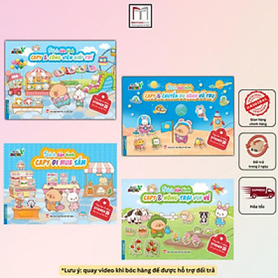 Sách - Dán Hình Capy - Tặng Kèm Phòng Sticker 3D - Combo 4 Cuốn - Minh Thắng
