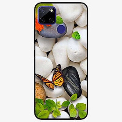 Ốp lưng dành cho Realme C12 mẫu Sỏi Trắng và Bướm