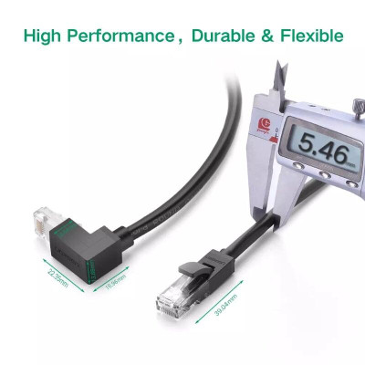 Ugreen UG30833NW115TK 1M màu Đen Cáp mạng CAT6 UTP 90 độ - HÀNG CHÍNH HÃNG