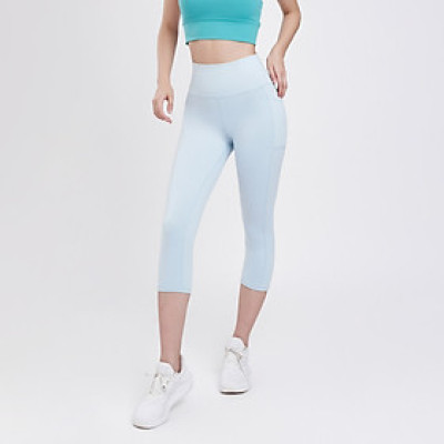 Quần Lửng Tập Yoga Gym Luxury Hibi Sports QL406 Kiểu Lưng Cao Có Túi, Chất Vải Cao Cấp