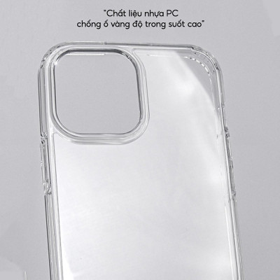 Ốp lưng giảm sốc chống va đập chống ố vàng cho Iphone 14 / 14 Pro / 14 Plus / 14 Pro Max hiệu X-level ICE Crystal trang bị đệm khí ẩn bốn góc, Mặt lưng PC chống ố vàng - Hàng chính hãng
