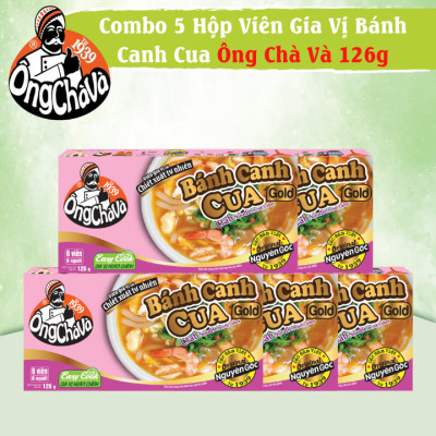 Combo 05 Hộp Viên Gia Vị Bánh Canh Cua Ông Chà Và 126g (Crab Noodle Broth Cubes)