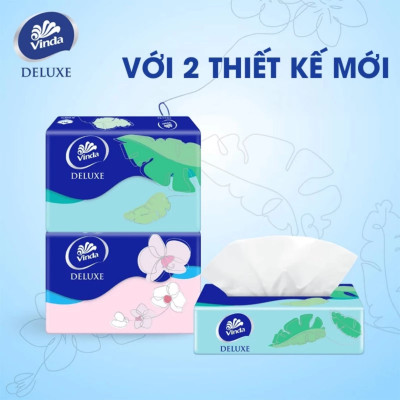 Khăn Giấy Rút Cao Cấp Vinda Deluxe 3 Lớp - M - 90 tờ (5 Gói)