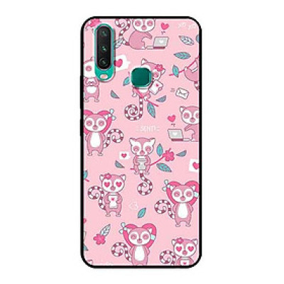 Ốp Lưng in cho Vivo Y17 Mẫu Gấu Chó Nền Hồng - Hàng Chính Hãng