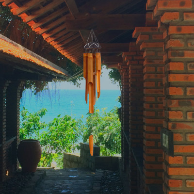 Chuông Gió Tre Gáo Dừa Họa Tiết Trang Trí Ngôi Sao - Sản Phẩm Phong Thủy Thân Thiện Môi Trường Bền Đẹp Âm Thanh Vang