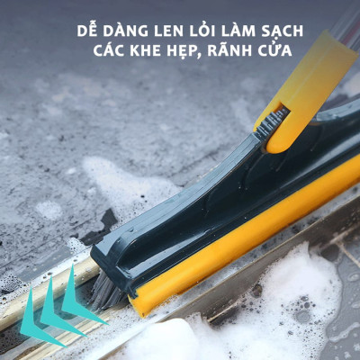 Cây chổi cọ sàn nhà vệ sinh dododios-S1 thông minh, bàn chải chà sàn nhà tắm và gạt nước đa năng cao cấp cán nhôm - Hàng chính hãng dododios