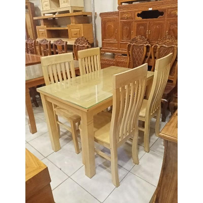 Bàn Ăn 4 Ghế gỗ Sồi màu tự nhiên giá 4tr100 0388.639.288