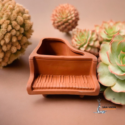 Chậu Gốm Đất Nung Mini Hình Đàn Piano - Chậu Gốm Decor