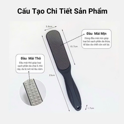 Dụng Cụ Chà Gót Chân Có Tay Cầm - Tẩy Tế Bào Chết, Giúp Da Chân Mềm Mại, Sạch Sẽ - HÀNG CHÍNH HÃNG MINIIN