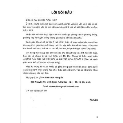 Hướng Dẫn Trả Lời Câu Hỏi Và Bài Tập Lịch Sử Lớp 7 - Theo Chương Trình GDPT Mới 