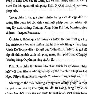 Những Suy Nghiệm Về Luật Pháp