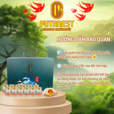 Yến chưng Kids PUTANEST hộp quà tặng cao cấp 12 hũ 70ml tăng đề kháng ăn ngủ ngon bé khỏe mạnh